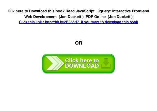 Javascript And Jquery Jon Duckett Pdf Free Download